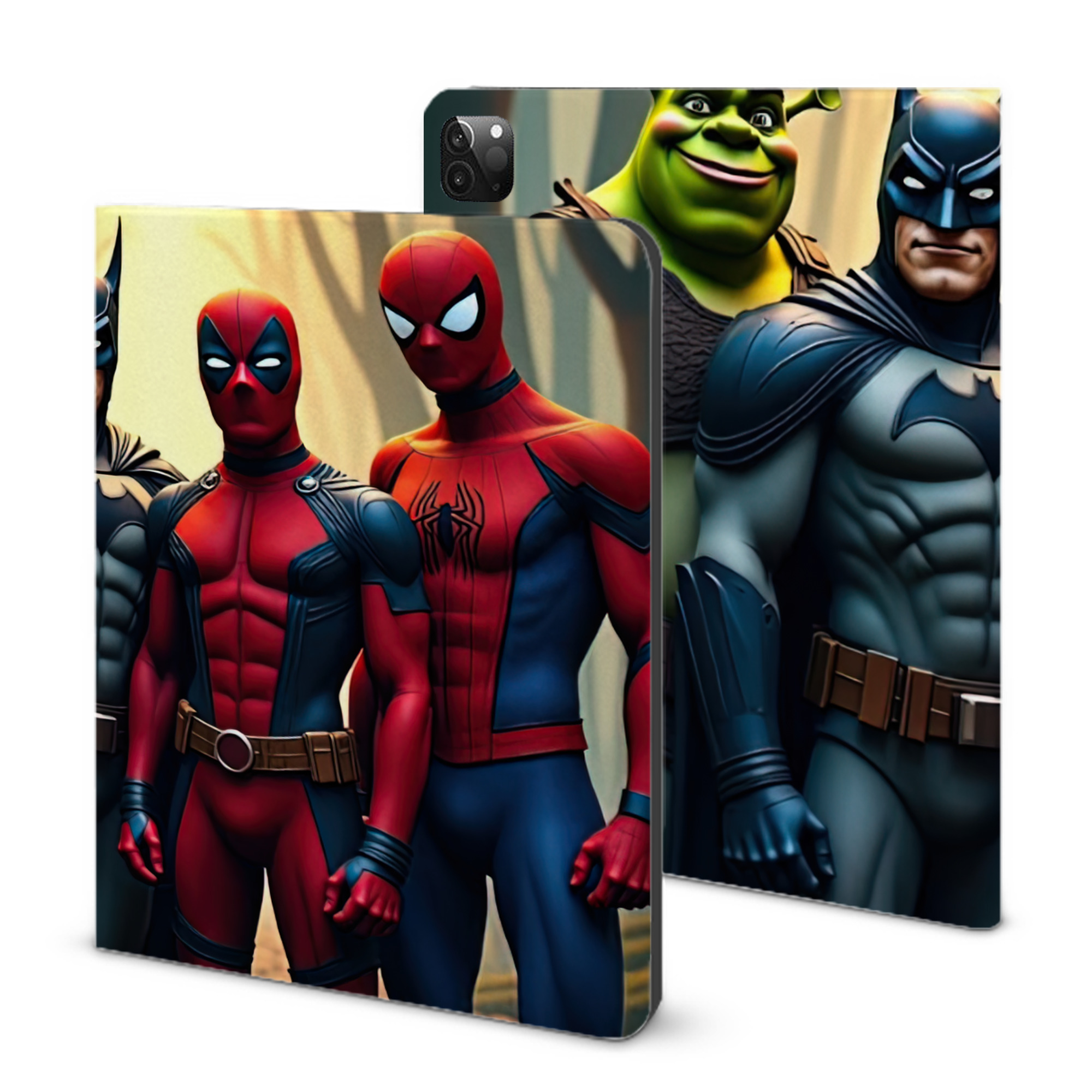 （画像用） Deadpool デッドプール IPadケース ペンホルダー付き ブックスタイルデザイン